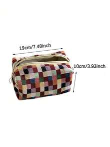 Large Makeup Bag For Women - Retro Colorful Striped Pattern Square Travel Toiletry Bag, Can Store Makeup Brushes, Skincare Products And Gel Nail Polish - Perfect Gift For Girls, Friends, Birthday, Wedding, Party And Mother's Day, With Zipper Portable Cosmetic Organizer, Travel Toiletry Bag And Makeup Tools - Multicolor - View 11