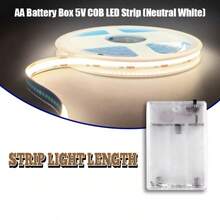 Tira de luz LED COB alimentada por caja de baterías (baterías no incluidas) con interruptor, súper brillante sin deslumbramiento ni puntos de luz, instalación sin taladro, luz de relleno especial para decoración del hogar/cocina/baño/espejo de vanidad/debajo de la cama, luz ambiental para fiesta/tema espacial/Día de San Valentín/Pascua/Ramadán, luz LED para dormitorio, tira LED autoadhesiva, luz de techo para sala de estar, accesorios para dormitorio, decoración de habitación - Multicolor - Ver 19