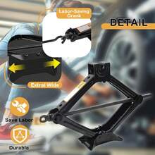 2t Kit De Gato Hidraulico Portátil Para Auto Mecanico Tijera, 10.5‑40cm Jack de tijera para coche, kit de gato de neumático de 2 toneladas, portátil plegable de acero elevador de tijera con manivela, Herramienta Profesional para Taller Mecánico - 10,5-40 cm - Ver 2