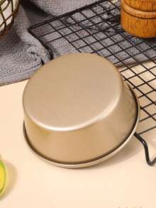 1pc Gold Hamburger Shaped Non-Stick Round Cheese Cake Baking Mold, Baking Tool For Home Oven Bread Making - Multicolor - View 4