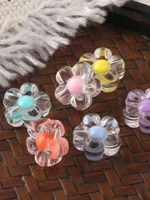 50/100颗 12毫米透明糖果色花形珠子，DIY手机挂绳和汽车配件 - 彩色 - 查看 11