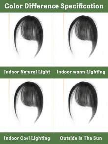 千禧发夹假发，侧刘海，自然前额假刘海，无缝薄顶假发