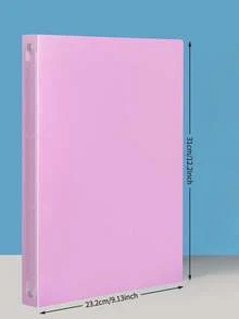 1pc A4 Candy Color Transparent PP Waterproof 2/3/4 Ring Binder Folder, Office File Document Organizer - A4-o Clip - View 8