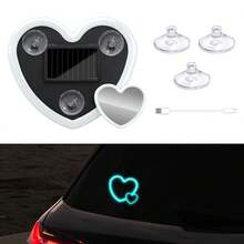 3.7V+300mAh Solar Powered Heart-Shaped Neon LED Light, Wireless Atmosphere Decoration Suitable For Car Rear Window, Best-Selling Car LED Window Glowing Heart-Shaped Atmosphere Light, Solar Powered Car Interior Neon USB Decorative Light - Multicolor - View 12