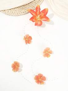 1 pezzo Accessorio per capelli con fiore di giglio bohémien primavera/estate, copricapo con catena di perle e nappe per donna, fermaglio per capelli con decorazione di fiori finti, stile romantico per pendolarismo, viaggi & vacanze, fermagli per capelli, forcina - Multicolore - Visualizzare 8