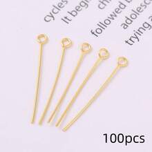 100/200个20/40毫米不锈钢平头针，镀金/镀银球头针，适用于制作吊坠首饰