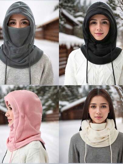 1件或2件装男女通用防风帽，冬季保暖三合一拉法帽围巾，适合户外活动、滑雪、滑冰、日常穿着，情人节礼物，夏季、海滩、度假、旅行