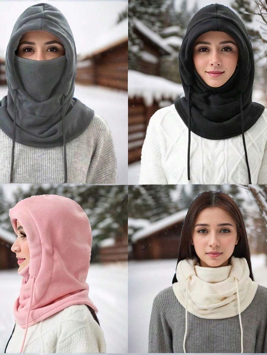 1件或2件装男女通用防风帽,冬季保暖三合一拉法帽围巾,适合户外活动、滑雪、滑冰、日常穿着,情人节礼物,夏季、海滩、度假、旅行 - 彩色 - 查看 1