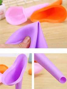 Portable Silicone Urinal, Compact Foldable Design, Reusable, Female Standing Urinal, Suitable For Travel, Camping, Hiking, Summer Cooling, Beach, Travel And Other Occasions Hygiene Products. - Multicolor - View 3