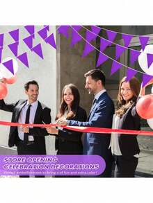 10米/20支彩色三角旗装饰，包含红色、黄色、紫色、蓝色、黑色、粉色、白色、绿色等多种颜色可选，塑料三角旗，适用于开幕式、婚礼、建筑工地警示、生日派对装饰、户外防水防晒节日悬挂装饰、商场活动氛围营造、幼儿园毕业典礼场景装饰、网红露营野餐拍照道具等。 - 彩色 - 查看 10