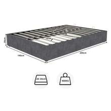 Modern And Sleek Style Bed Frame, 140*200 Cm, Grey, Dutch Velvet Fabric, With Gas Lift, Modern Bedroom Furniture, Headboard And Mattress Not Included.