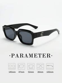 1pc Men's Retro Thick Rectangular Frame High-Quality Fashion Fashion Glasses, Suitable For Travel, Casual, Party, Beach, Daily Wear - Multicolor - View 7