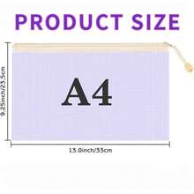 10个/20个装 马卡龙色加厚网眼拉链收纳袋 33x24厘米 大容量防水文件袋 适用于学校、办公室、教师教室玩具收纳