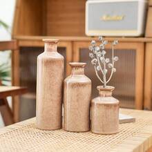 1pc Terracotta Texture Resin Vase, Neutral Boho Entryway Cabinet Decor Resin Vase, Farmhouse Style Dining Table Centerpiece Rustic Flower Vase Decor, Suitable For Room Decoration, Home Decor - Multicolor - View 2