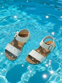 儿童休闲百搭平底凉鞋，夏季 - 米色 - 查看 5