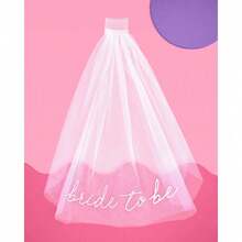 Fetti Bachelorette Bride To Be Embroidered Veil | BachParty Accessory, Bride To Be Headband Decorations, White Headpiece Bridal Shower Gift, Engagement Supplies, Wedding, Bridesmaid Favors - Default - View 6