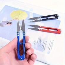1/5pcs Stainless Steel U-Shaped Small Scissors, Yarn Scissors, Suitable For Cross Stitch Thread Cutting, Thread Ends And Fishing Line Cutting, Embroidery Dedicated Stainless Steel Scissors - Multicolor - View 7