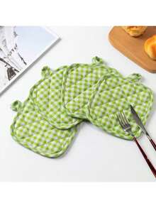 2pcs Nordic Style Heat Insulation Placemats | Thickened Cotton Linen Anti-Scald Placemat Set | Non-Slip Heat Resistant Pot Holder + Fabric Bowl Pad | Essential For Home, Cafe, Dining Table