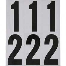 Hillman 843445 Paquete de números de buzón calcomanía reflectante, 3 pulgadas, blanco y negro - Buzón - Ver 3