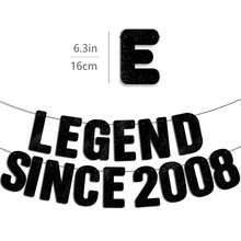 一套“传奇始于2008年”黑色闪光横幅，适合男孩女孩的18岁生日装饰，趣味十足的18岁生日装饰标牌礼物，男女皆宜的18岁生日装饰，18周年纪念派对装饰 - 彩色 - 查看 2