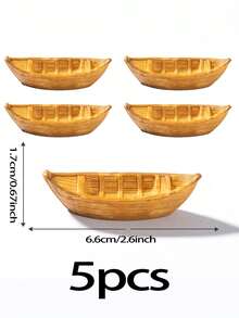 5pcs Realistic Resin Floating Boat Model, Suitable For Aquarium, Fish Tank, Pool, Beach Scene, Bonsai Landscaping, Home & Office Decor, Birthday Gift, Holiday Party Gift