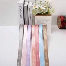 1 cuộn ruy băng polyester nhiều màu sắc, dài 30m, rộng 25mm, in chữ "JUST FOR YOU", đa năng dùng cho bó hoa, gói quà, trang trí. - Nhiều màu - Xem 3