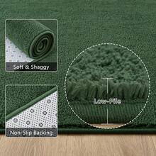 Alfombra Rectangular de Espuma Viscoelástica 4x6 Pies, Negra Sólida Suave, Ideal para Sala de Estar y Dormitorio - Gris - Ver 3