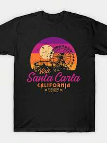 Visita Santa Carla 1987 - Camiseta Retro Nostalgia - Negro - Ver 1