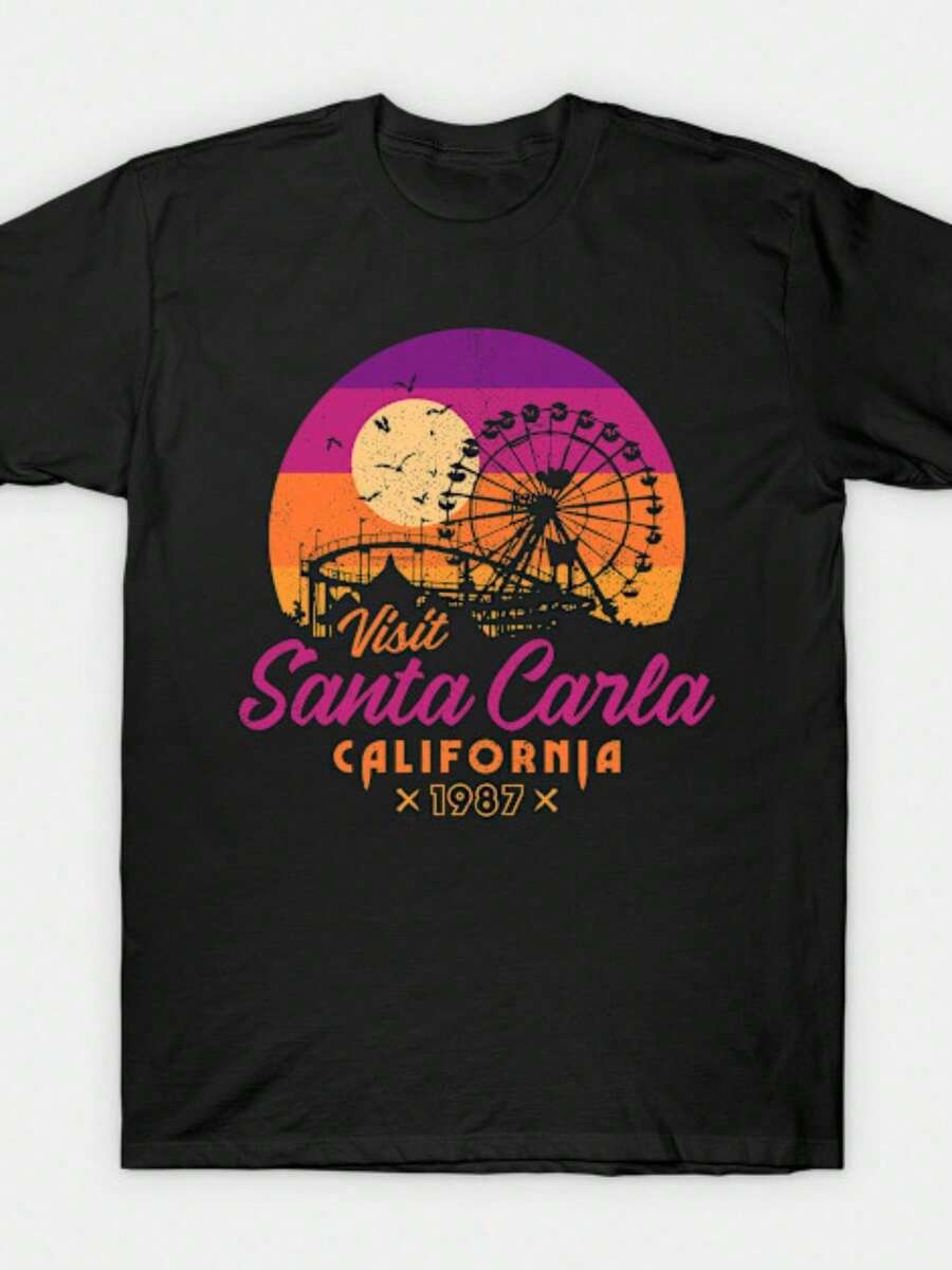 Visita Santa Carla 1987 - Camiseta Retro Nostalgia - Negro - Ver 1