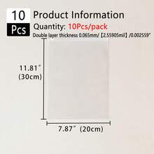 10 Túi lớn có khóa kéo tái sử dụng - 12 đến 50 cm, hai lớp dày 0.065mm/0.0025"/2.55mils/6.5c, Túi du lịch chống thấm nước trong suốt có khóa kéo, Túi nhựa đựng quần áo, khăn tắm, áo phông, vest, quần tây, đồ lót, giày dép. - 10 - Xem 17