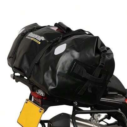 Motorcycle Waterproof Bag Luggage 65L Motorcycle Tail Bag Trunk Luggage RackBlack