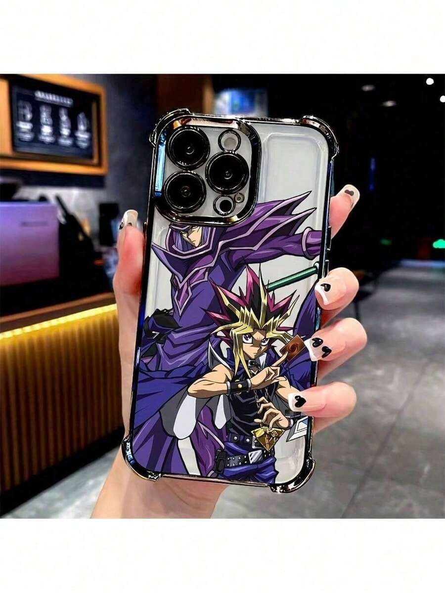 UE (DE et ES) Cette coque de téléphone avec des jeux de cartes d'anime japonais est compatible avec les modèles 16, 15, 14, 13, 12, 11 Pro Max, X, XR, XS Max, 8 et 7 Plus et offre un dos transparent et souple pour une protection contre les chutes. Coque antichoc, protection du téléphone, coque artistique, thème de jeu de cartes, matériau durable, résistant aux rayures, dos transparent, coque de protection, protection des gadgets, fans d'anime - Argent - Voir 1
