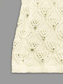 Đầm tank dệt kim không tay khoét lỗ thoải mái cho nữ, đầm đi biển dệt kim khoét lỗ mùa hè, đầm che phủ cổ chữ V phong cách bohemian cho nữ đi nghỉ mát, mùa xuân/hè/thu. - Vàng nhạt - Xem 10