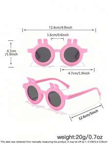 1 Set 3PCS Boy's And Girl's 3-8Y Polycarbonate Cartoon Bunny Frame Sweet Cute Versatiley Fashion Glasses, Outdoor Travel Festival Party Outfit, With Glasses Case - Multicolor - View 10