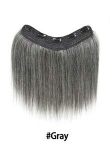 Clip In Human Hair Extensions 1 Piece 5 Clips Brazilian Human Remy Hair Extensions U Piece WIg Clip-In Natural Straight One-Piece Clip Ins #4P613 #Gray - Multicolor - View 7