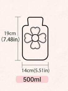 1pc Pink Floral Embroidered Plush Hot Water Bottle, Suitable For Warming Abdomen/Hands/Uterus (Please Note That Due To Different Batches, The Lines, Colors, And The Shape Of The Inner Plug May Vary Slightly. We Apologize For Any Inconvenience Caused.)