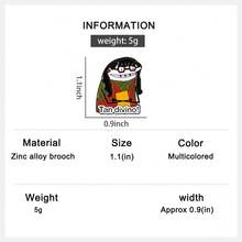 1枚美国喜剧电视剧角色珐琅徽章，棕褐色，Divino！丑女胸针，包包翻领徽章，时尚饰品，送朋友的礼物 - 彩色 - 查看 10