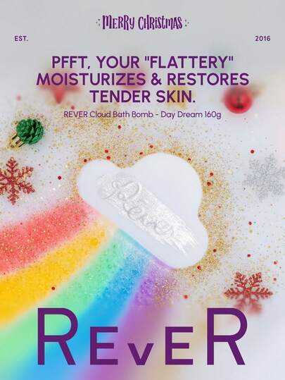  REVER クラウドバスボム - デイドリーム 40g 「お世辞」が肌を保湿し、修復します。クリスマス、クリスマスギフトに。ボディクレンジング、リラックスできる入浴を楽しめます。長時間香り豊かな柔らかいバスボム。穏やかで刺激の少ない、健やかでツヤのある肌に。