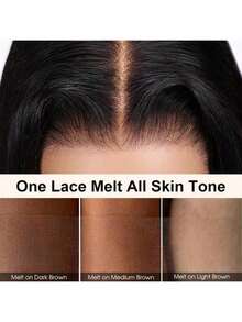 ZHENDEFA 360° Lace Front Wig With Invisible Drawstring, 200 Density, Wet Wavy Lace Front Wig, Natural Hairline, Women - SNatural - View 6