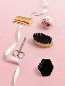 J·FOCUS 5件套男士便携式胡须修剪套装 - 不锈钢鼻毛修剪器、胡须刷、剃须刷和胡须梳套装，带收纳袋，通勤、旅行、圣诞节、情人节、父亲节礼物、送给男友/丈夫的实用礼物、生日派对礼品、商务礼品必备胡须修剪工具 - 鬍鬚刷套裝 - 查看 5