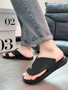 Men's Anti-Slip Fashion Flip Flop Sandals, Summer - Black - View 6