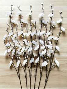 14/12/6pcs Artificial White Plum Blossom, Lifelike Peach Flower, Suitable For Wedding Decoration, Room Decor, Home Decor, Bedroom, Office, Hotel, Garden, Party, Living Room, Valentine's Day, Gift For Mom - Multicolor - View 7