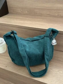 2026 New Korean Ins Style Girls Cute Cloud Corduroy Shoulder Bag, Minimalist Crossbody Bag - Army Green - View 8