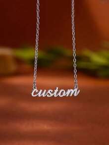 1pc Custom English Name Minimalist Elegant Stainless Steel Necklace Family Dress Holiday Gift Birthday Jewelry Gold Stylish, Fall Fashion, Vintage, Unisex, Simple, Casual, Hipster, Goth, Punk Custom, Personalized, Unique Grandparents For Anniversaries, For Valentine's Day, For Mother's Day, For Graduation, For Father's Day, For Weddings, For Daily Wear, For Party, For Prom, High School Senior High School Students, College Students, University Students, Freshman, Sophomore, Underclassmen - Nhiều màu - Xem 8
