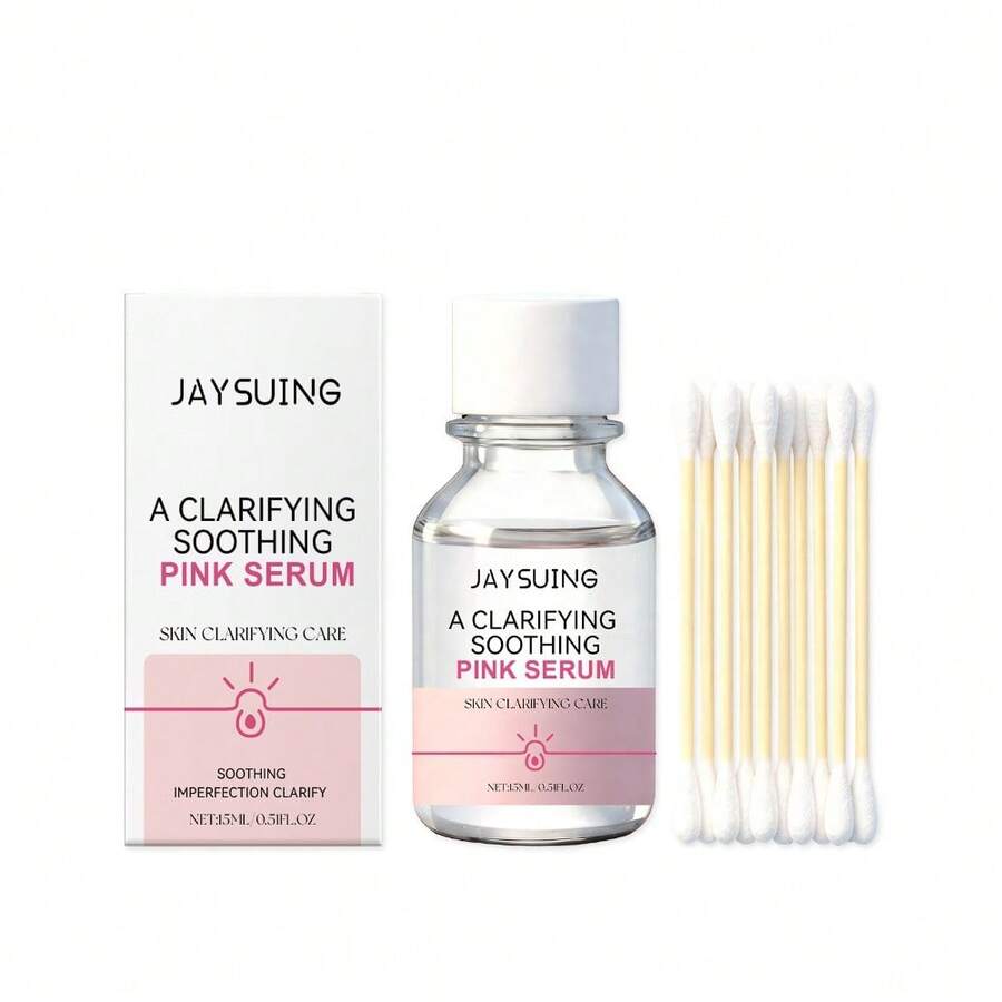 Jaysuing 净颜舒缓粉色精华液（含棉签） - 面部护肤精华液，具有净颜、舒缓和改善瑕疵的功效，日常面部精华液 - 彩色 - 查看 1