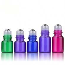 10pcs Glass Essential Oil Aromatherapy Roller Bottle Perfume Roll On Ball Bottle Refillable Travel Mini Size - Blue - View 8