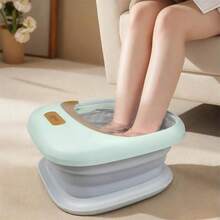 (EU Plug) 1pc Foldable Electric Foot Spa Bath Massager, Automatic Temperature Control, Foot Massage Basin With Rollers, Ideal For Gift Or Personal Use - Green - View 2