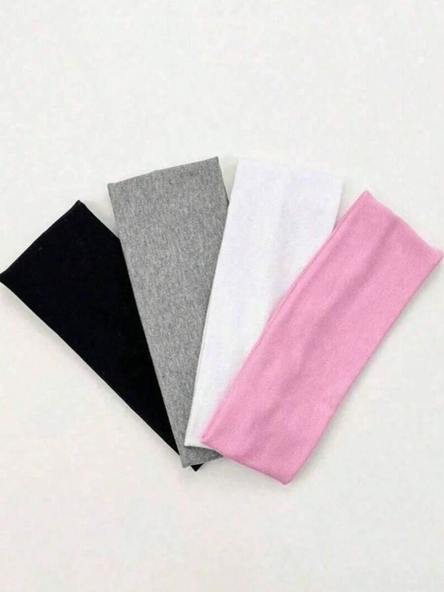1/4 Solid Color Casual Polyester Women's Multi-Color Fabric High-End Fashion Headband, Suitable For Daily Wear, Fitness, Headband, Headscarf, Sweatband - Multicolor - View 1