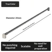 1pc Retractable Stainless Steel Balcony Clothes Drying Rack, Bathroom Curtain Rod, Wardrobe Closet Rail, Storage & Organization, Women White T-Shirt, Women Black Pants, Women Winter Clothing, Dress, Women Winter Outfit, Elegant Women Dress, Women White Long Sleeve Shirt, Women Spring Dress, Women Spring Set, Spring, Spring Apparel, Minimalist, Summer Top - Black - View 18