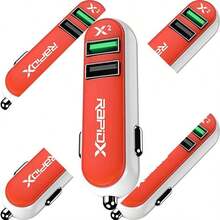 Rapid 2 Port Car Charger for  with Fast Charging Feature - Mandarina - Ver 1